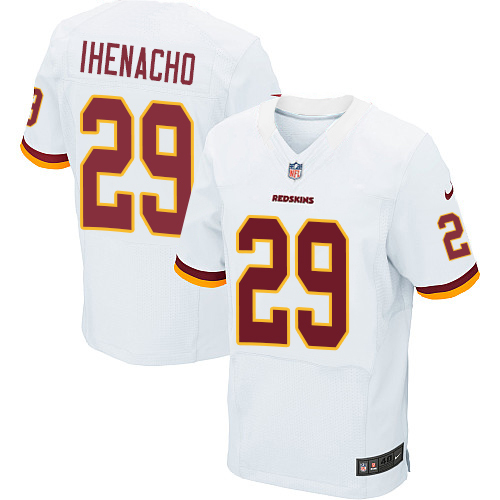 Men's Elite Duke Ihenacho Nike Jersey White Road - #29 NFL Washington Redskins